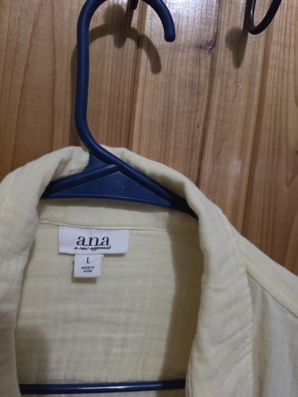 a.n.a a new approach -Very Bright Light Yellow Crinkled Gauze Button-Down Shirt - Picture 4 of 11